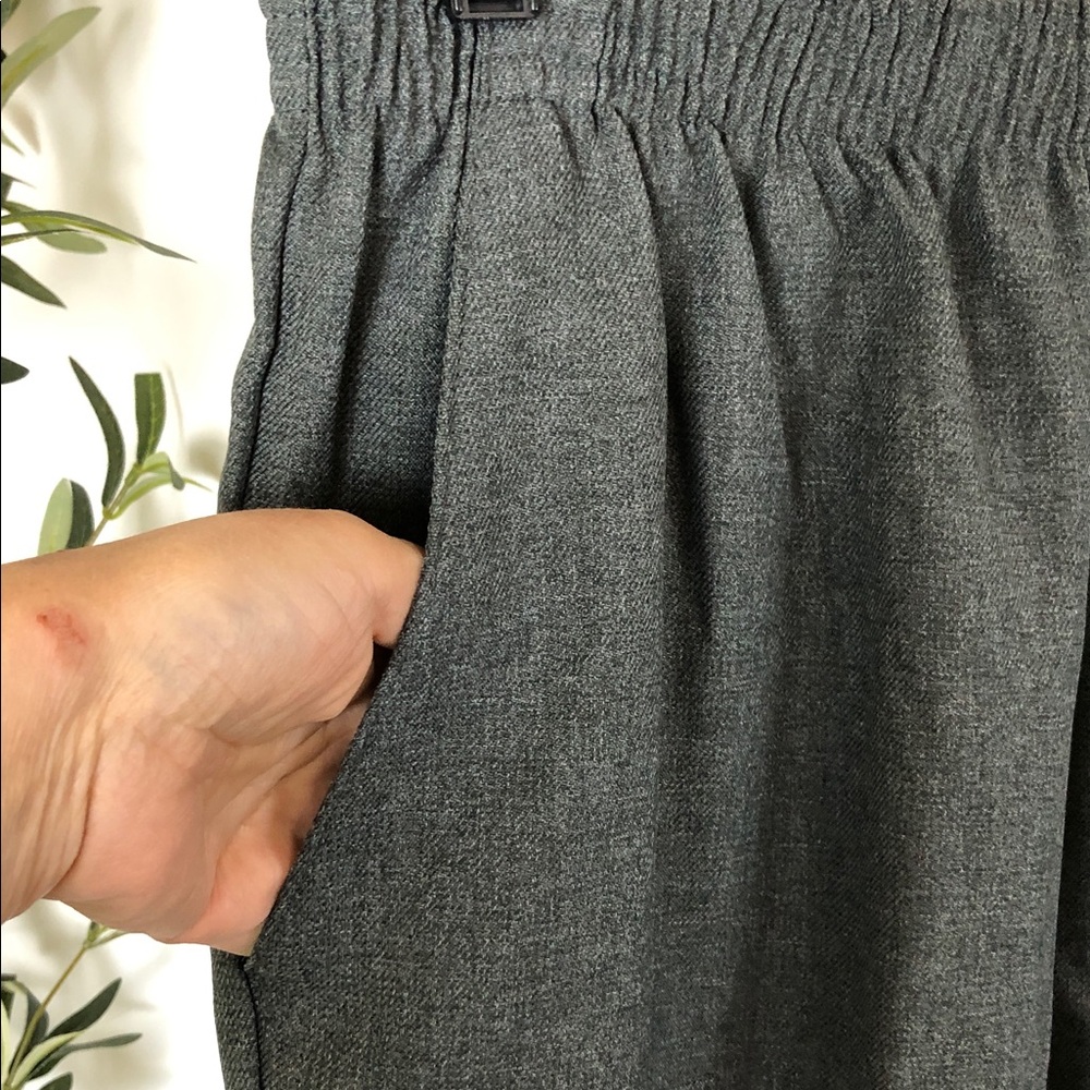 Vintage Donkenny Elastic Waist Tapered Trousers - Charcoal Gray Sz 18 (V1) - Picture 3 of 8